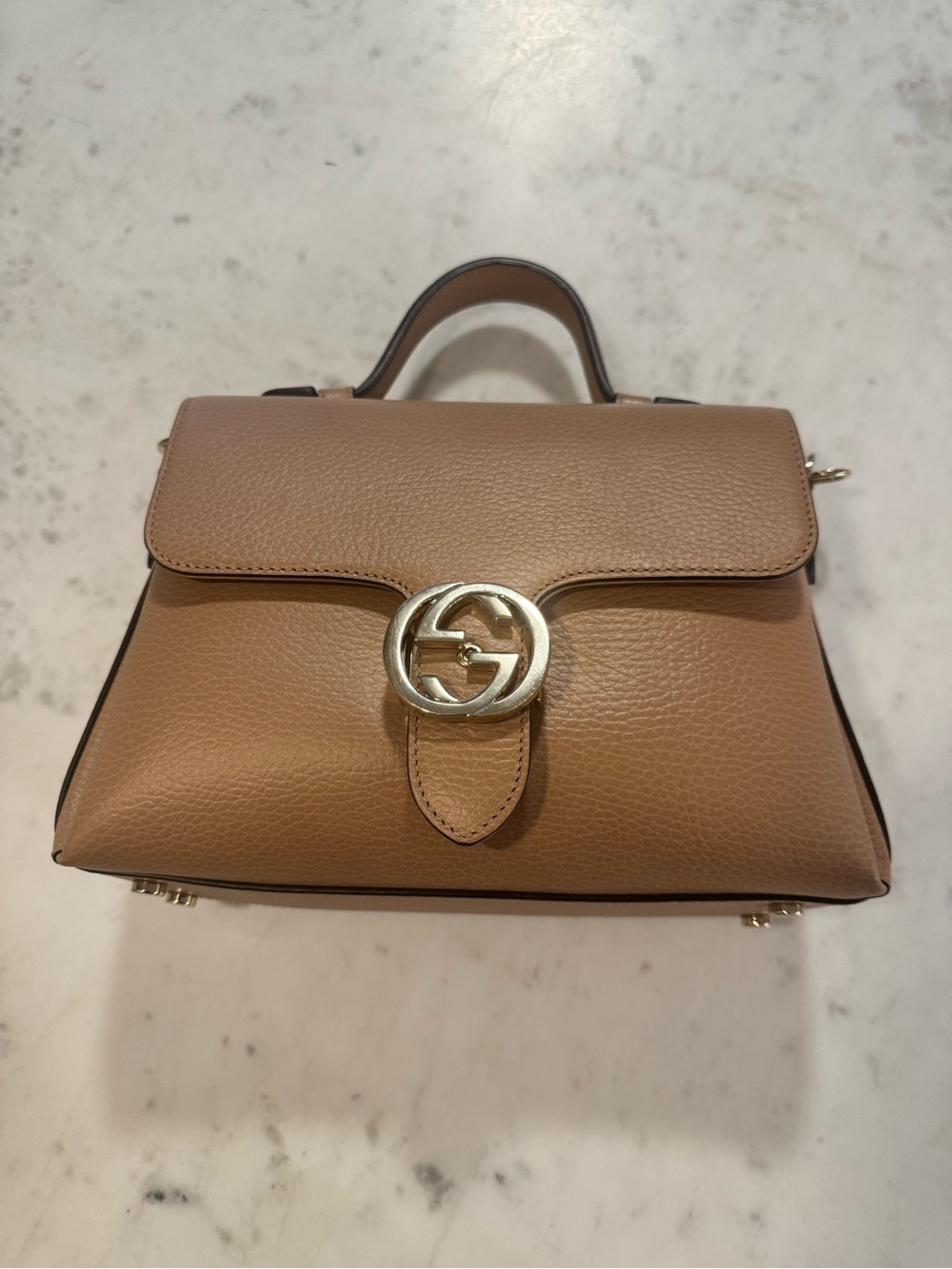 Gucci - Dollar Calfskin Interlocking G Top Handle Shoulder Bag